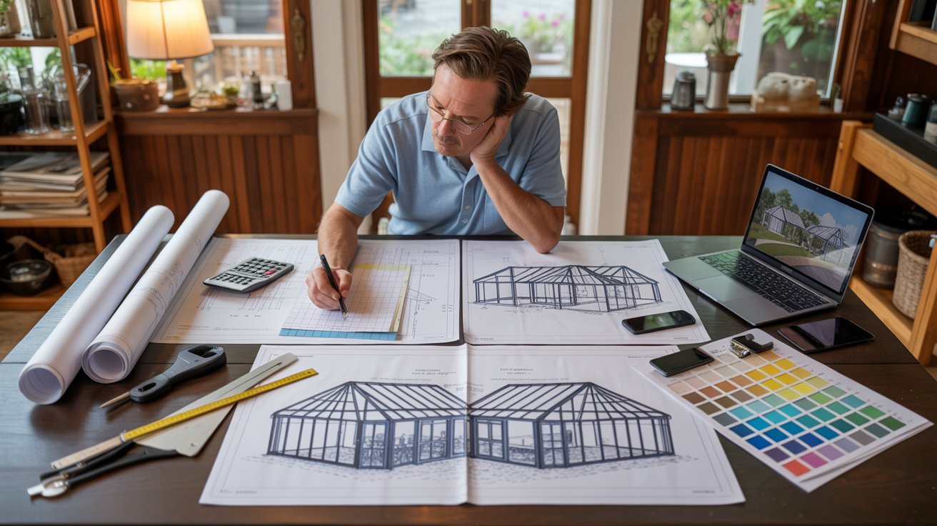 Planning greenhouse construction costs and materials.