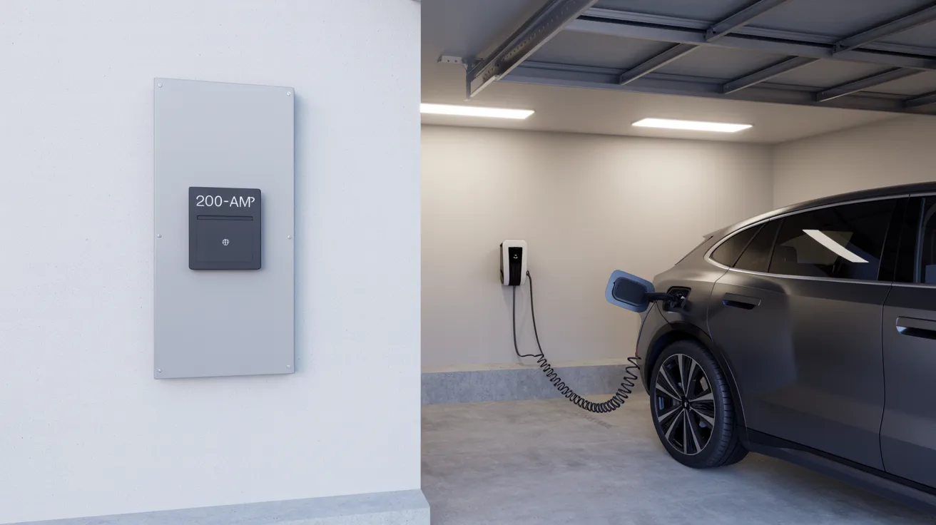 Modern 200A electrical panel supporting EV charger and future solar needs