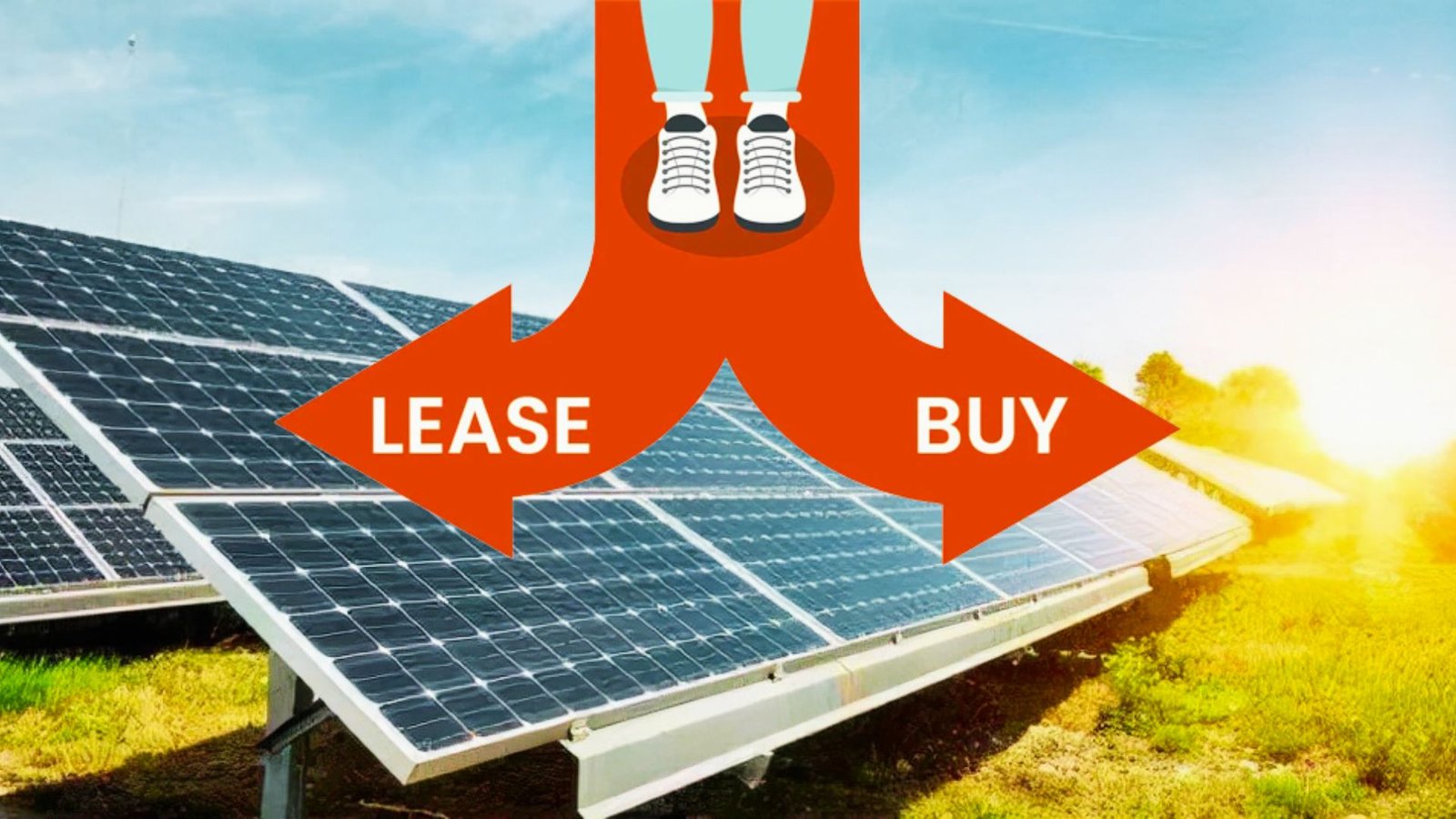 Comparison between owned and leased solar systems showing ownership documents and lease contracts for homeowners.