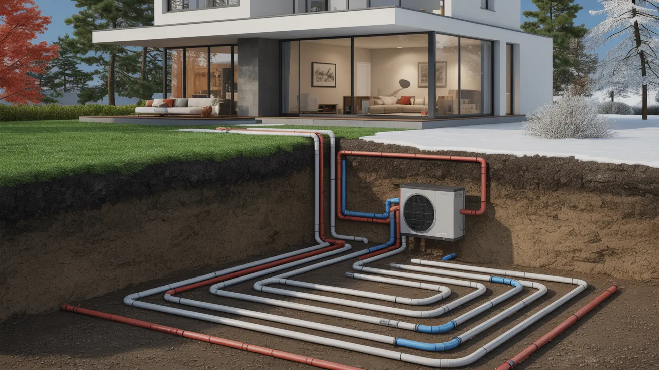 Homeowner discussing geothermal heat pump installation options for a residential property