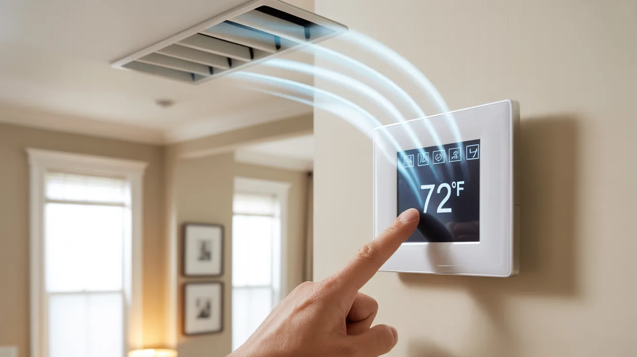 Single-stage thermostat controlling a home HVAC system at full power