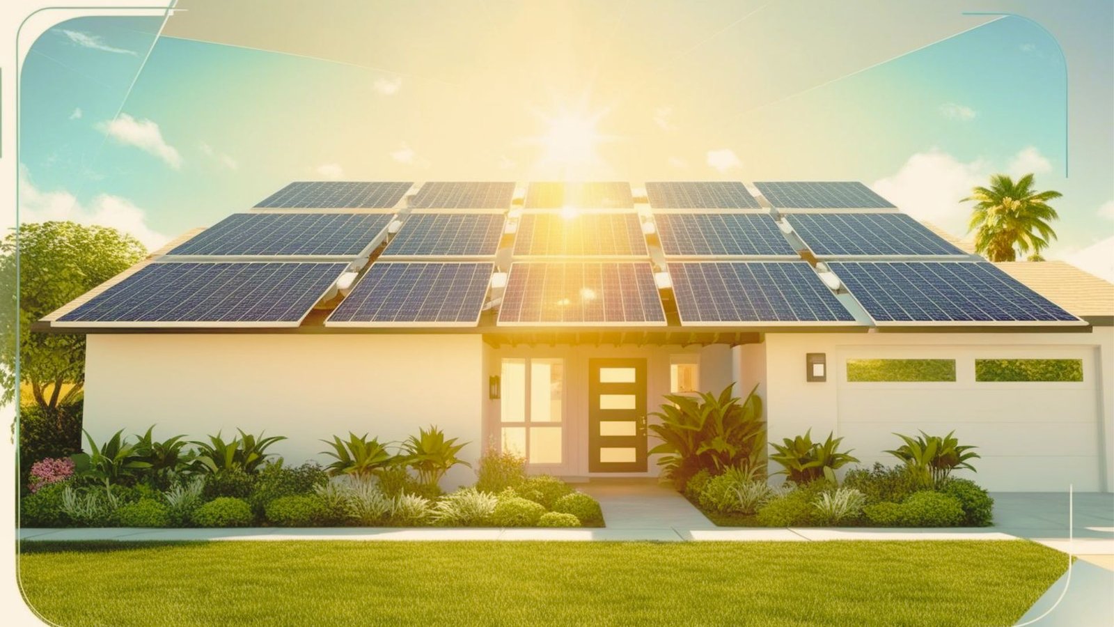 California suburban homes with rooftop solar panels under sunny skies, highlighting the growing role of solar energy in the housing market.