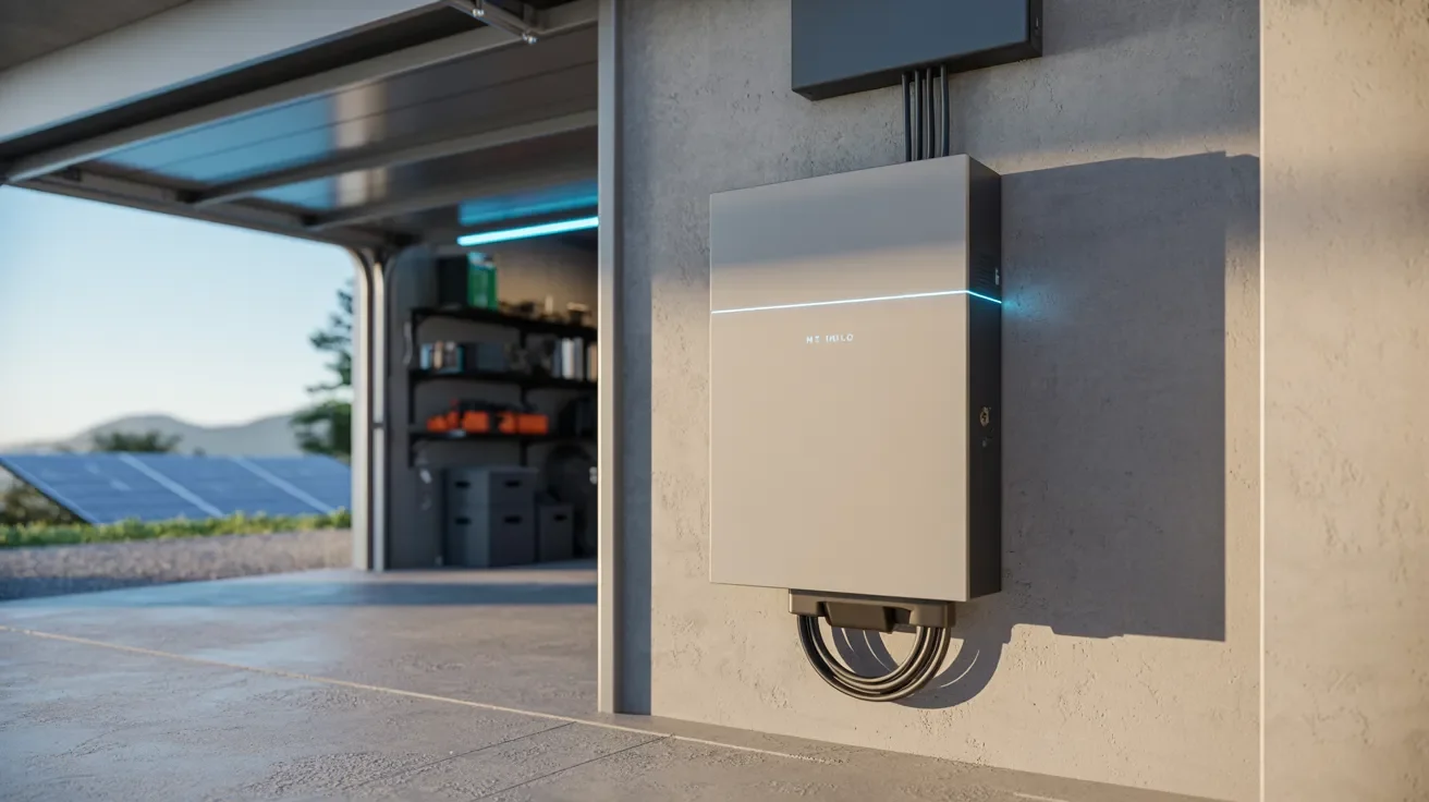 An electric vehicle charging station is positioned in front of a house, showcasing sustainable energy options